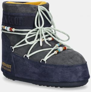 Semišové snehule Moon Boot MB X GIR ICON LOW SUEDE BEADS šedá farba, 80D1409730-FH02
