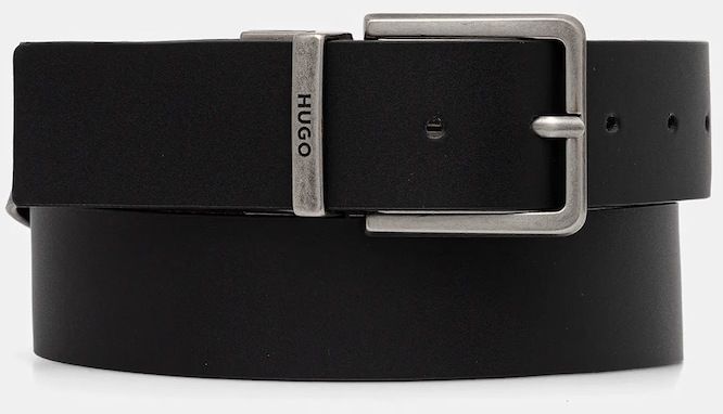 Obojstranný kožený opasok HUGO Gionio_Sr40_pgr čierna farba, 50558786