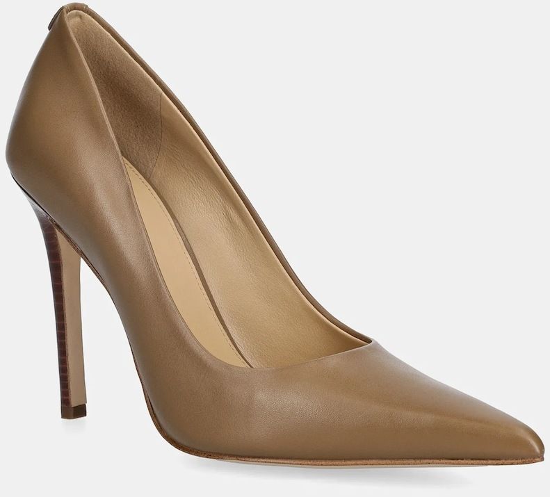 Kožené lodičky MICHAEL Michael Kors Elyse High Pump béžová farba, 40R6EYHP1L.297