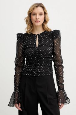 Blúzka Rotate čierna farba, vzorovaná, 115222000