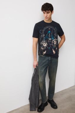 Tričko Medicine pánske, čierna farba, vzorovaná