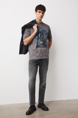 Bavlnené tričko Medicine pánske, šedá farba, s potlačou
