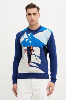 Sveter s prímesou vlny United Colors of Benetton tmavomodrá farba, 1444K10B4