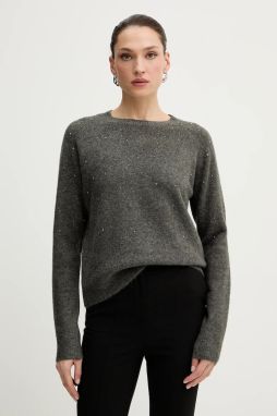 Sveter s prímesou vlny Morgan šedá farba, ľahký, MFETE