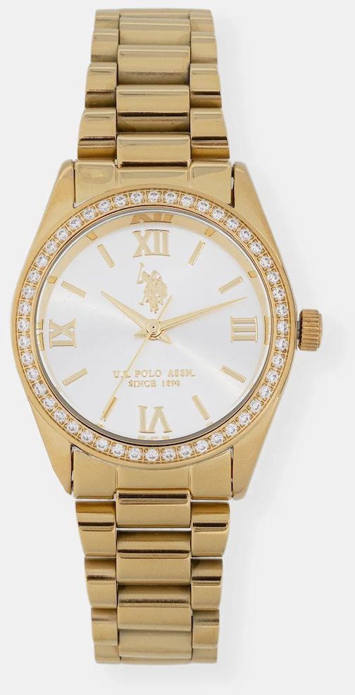 Hodinky U.S. Polo Assn. MELANIE dámske, zlatá farba, USP8463YG