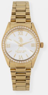 Hodinky U.S. Polo Assn. MELANIE dámske, zlatá farba, USP8463YG