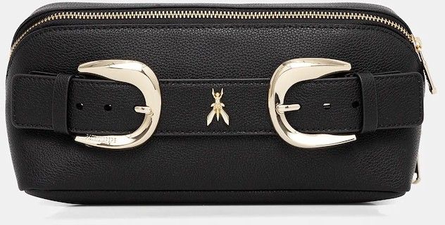 Kožená kozmetická taška Patrizia Pepe čierna farba, 8Q0027 L001