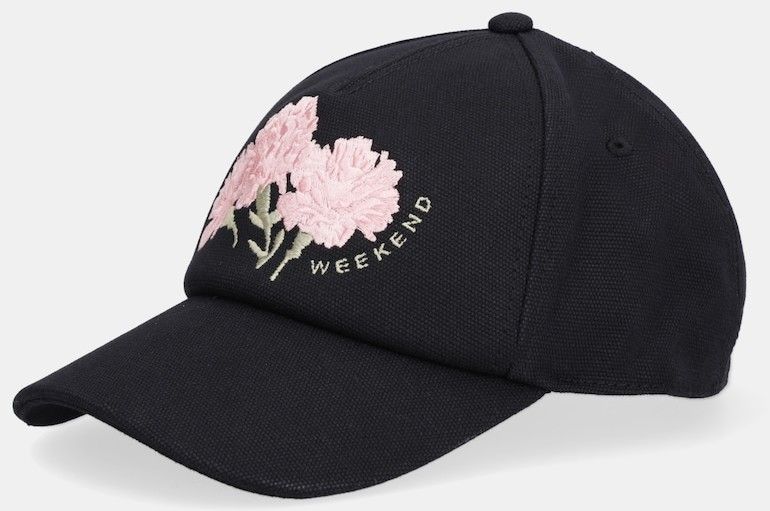 Bavlnená šiltovka Weekend Max Mara AGUFO čierna farba, 2615571044600