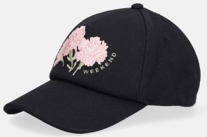Bavlnená šiltovka Weekend Max Mara AGUFO čierna farba, 2615571044600