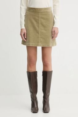 Menčestrová sukňa Marc O'Polo zelená farba, mini, áčkový strih, 5000007099