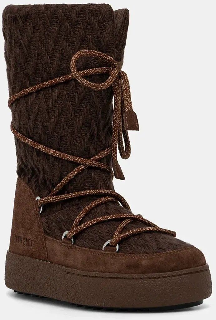 Snehule Moon Boot MB X GIR LTRACK KNIT hnedá farba, 80D2450230-M062