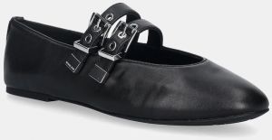 Kožené balerínky MICHAEL Michael Kors Rowen Flex Ballet čierna farba, 40R6RWFP1L.001