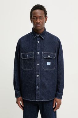 Rifľová košeľa Hugo Blue Ebolt tmavomodrá farba, regular, s klasickým golierom, 50556349