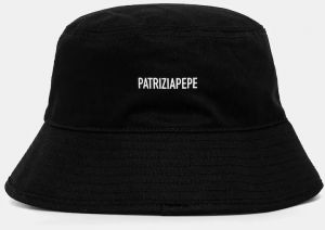Bavlnený klobúk Patrizia Pepe čierna farba, 8F0106 AB01