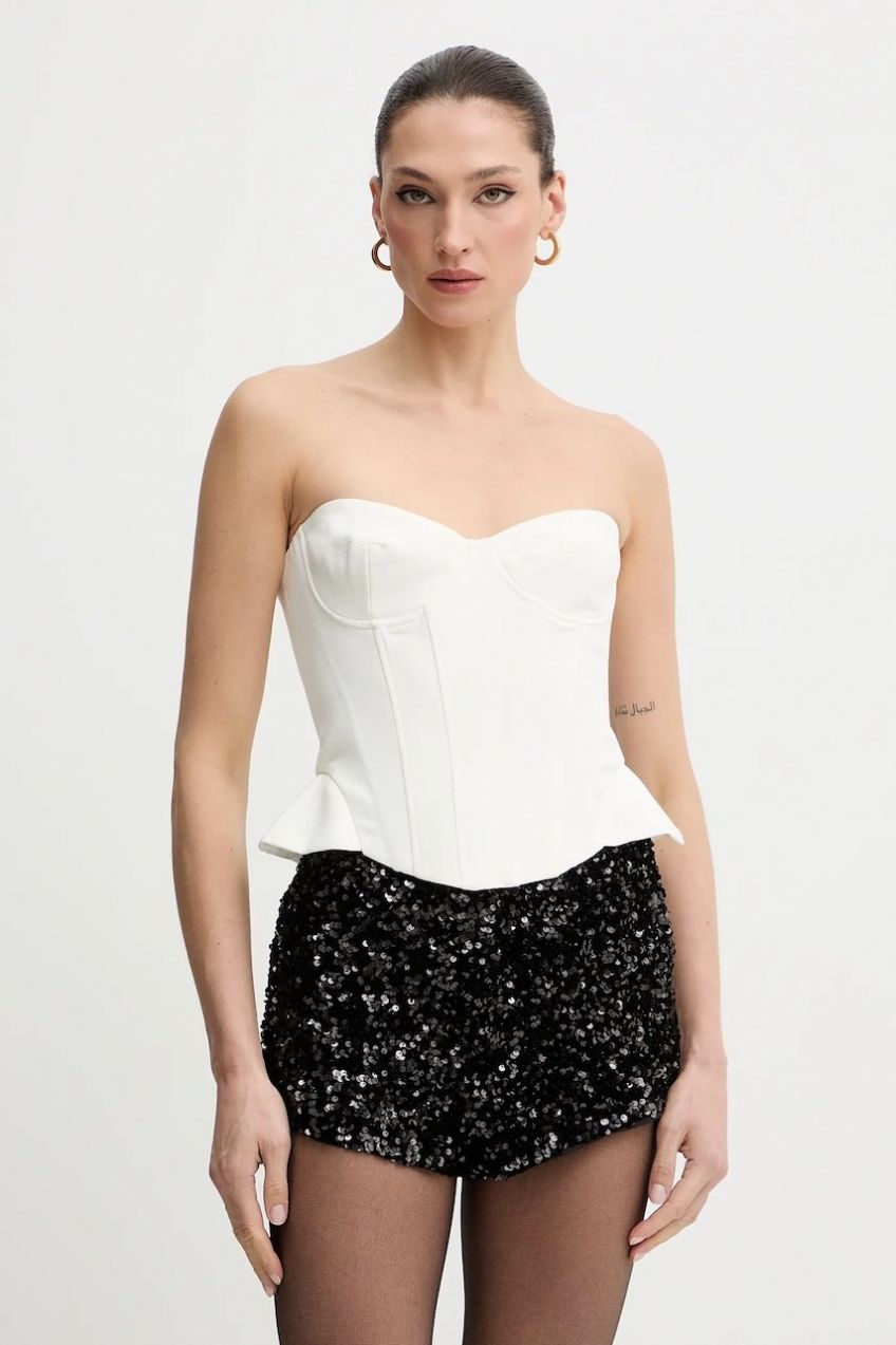 Top Bardot béžová farba, jednofarebný, 60213TB2