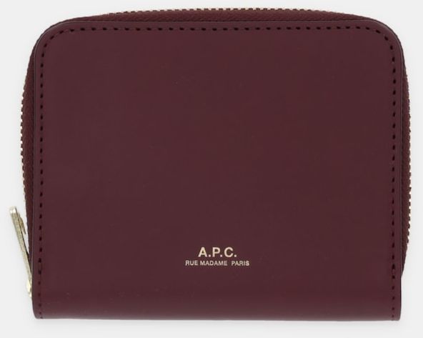 Kožená peňaženka A.P.C. PORTE.MONNAIE CHELSEA fialová farba, PXAWV.F63672