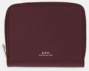Kožená peňaženka A.P.C. PORTE.MONNAIE CHELSEA fialová farba, PXAWV.F63672