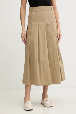 Sukňa Weekend Max Mara ORME béžová farba, midi, áčkový strih, 2615101111600