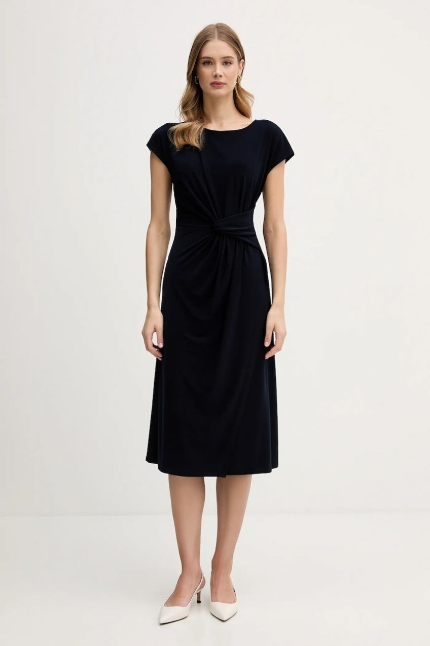 Šaty Joseph Ribkoff tmavomodrá farba, midi, áčkový strih, 261146