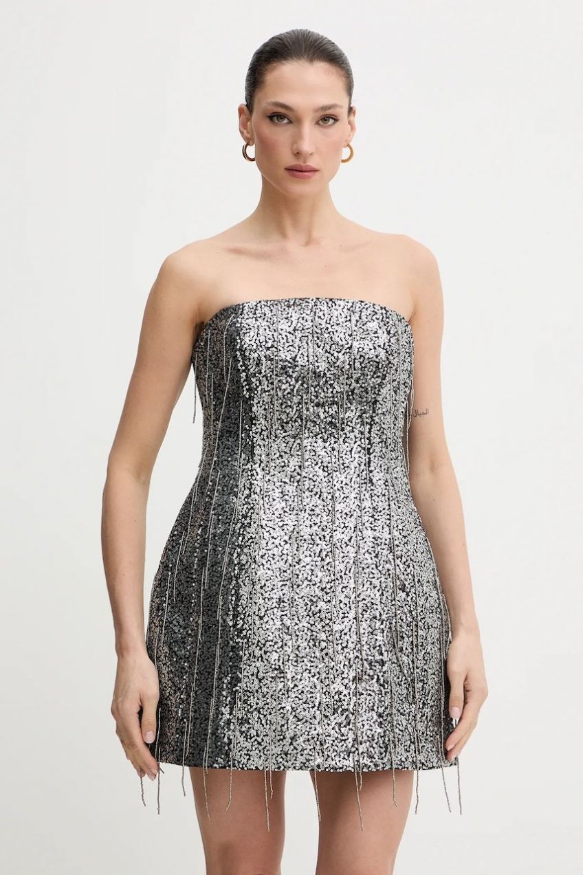 Šaty Bardot čierna farba, mini, áčkový strih, 60099DB1