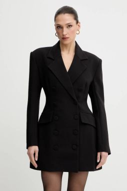 Šaty Bardot čierna farba, mini, priliehavé, 60128DB