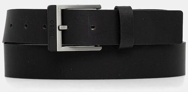 Kožený opasok HUGO Glenon_Sz35 čierna farba, 50558785
