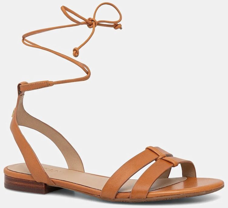 Kožené sandále Lauren Ralph Lauren Paloma hnedá farba, 802P01551002