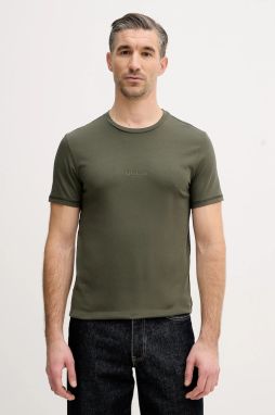 Bavlnené tričko Guess AIDY pánske, oranžová farba, s nášivkou, M2YI72 I3Z14