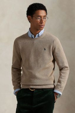 Bavlnený sveter Polo Ralph Lauren modrá farba, ľahký, 710810846