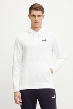Mikina Puma pánska, biela farba, s kapucňou, s nášivkou, 684719