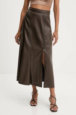 Sukňa Answear.LAB hnedá farba, maxi, áčkový strih