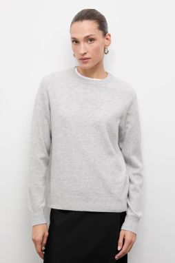 Sveter z meríno vlny Answear.LAB šedá farba, ľahké