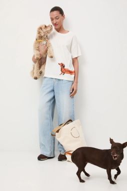 Bavlnené tričko Medicine dámske, béžová farba