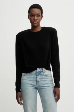 Vlnený sveter La Mania ELLA čierna farba, ľahký, ELLA