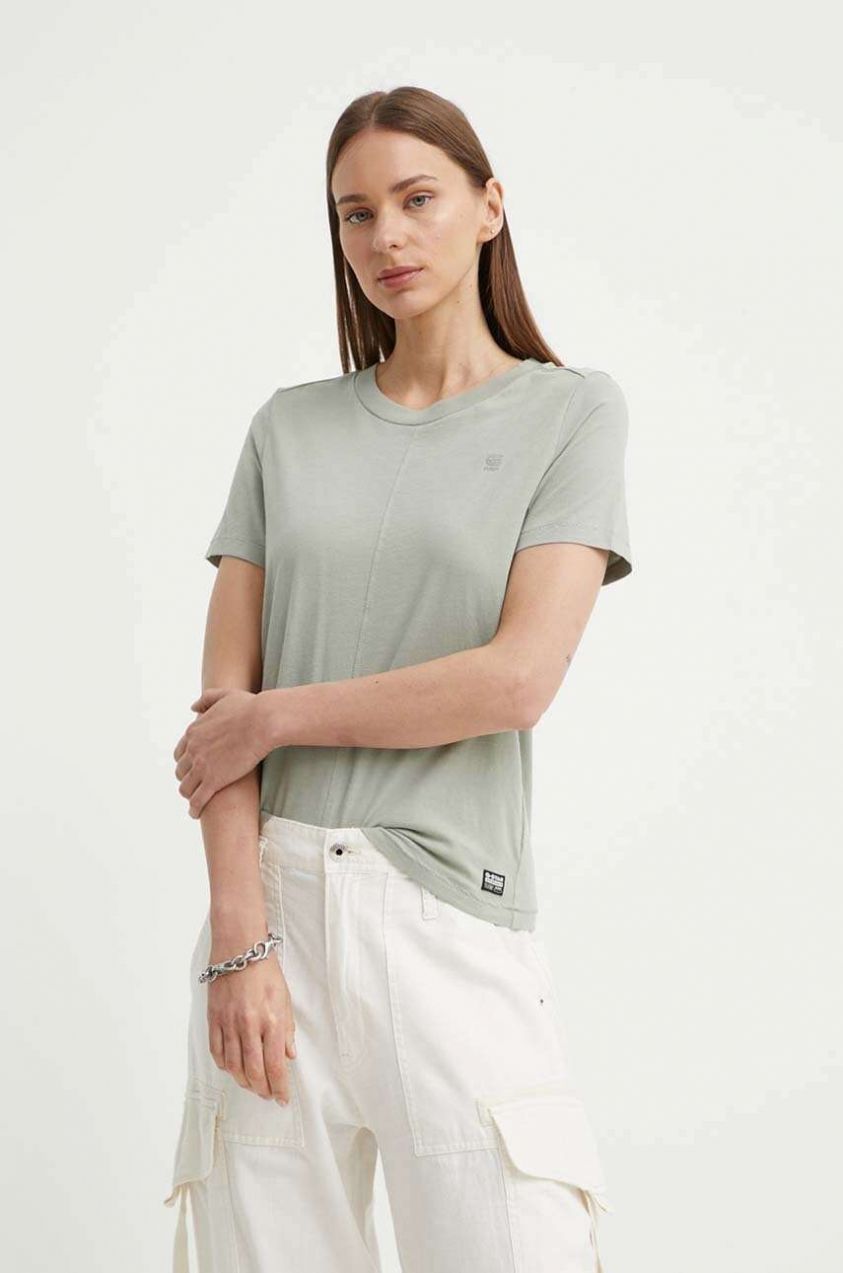 Bavlnené tričko G-Star dámsky, biela farba