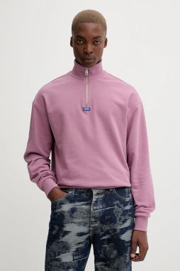 Bavlnená mikina Hugo Blue Neeler čierna farba, jednofarebná