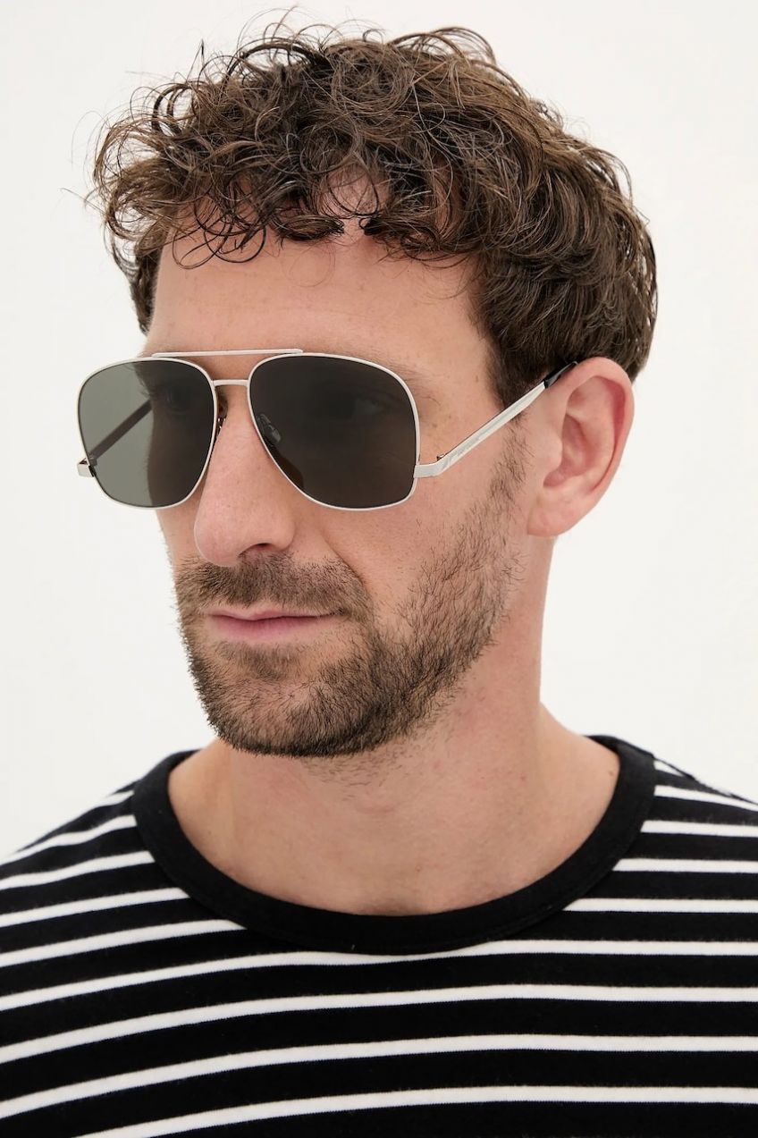 Slnečné okuliare Saint Laurent LEON pánske, šedá farba, SL 653 LEON,LEON