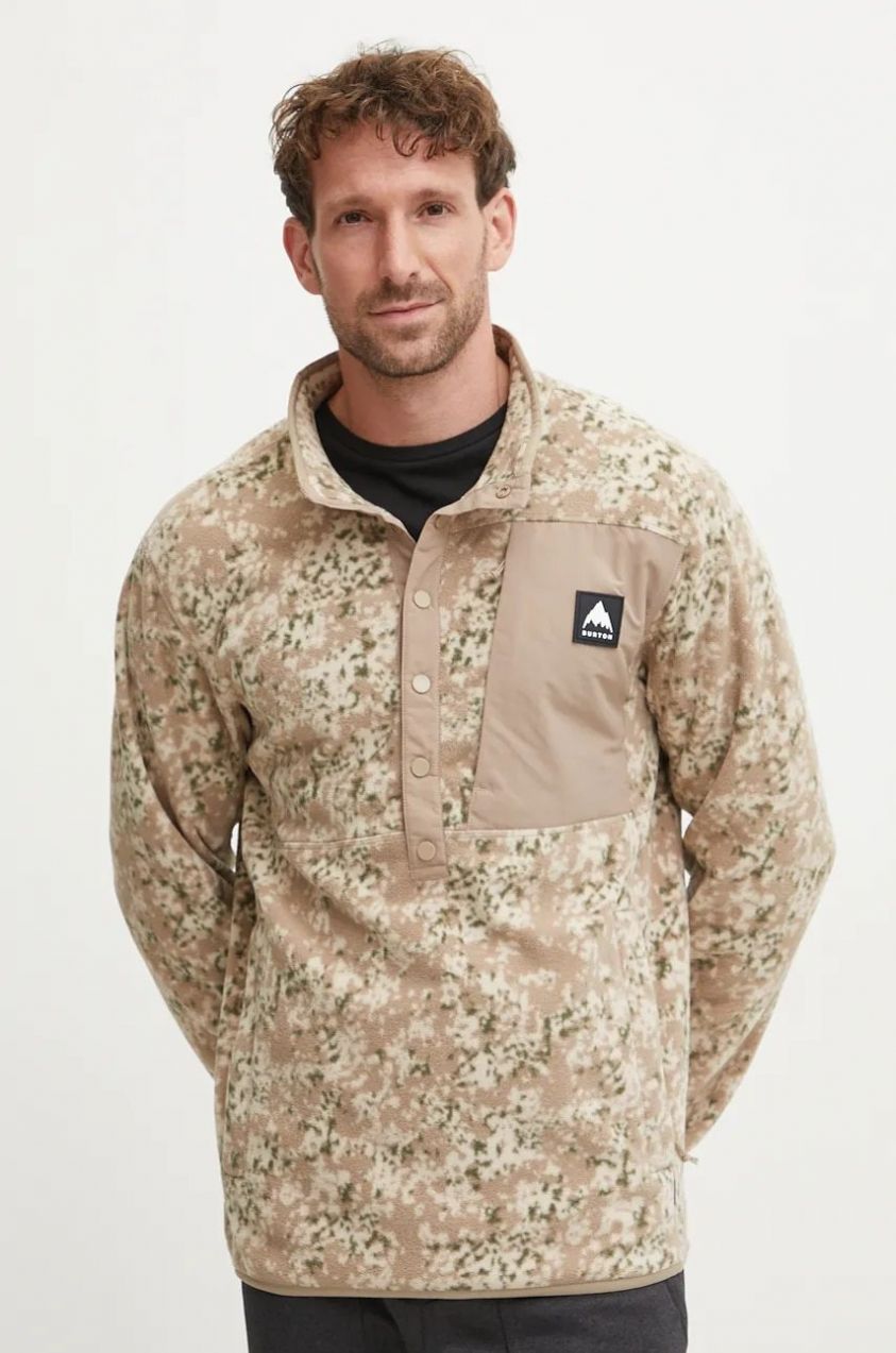 Mikina Burton pánska, béžová farba, vzorovaná, 238381