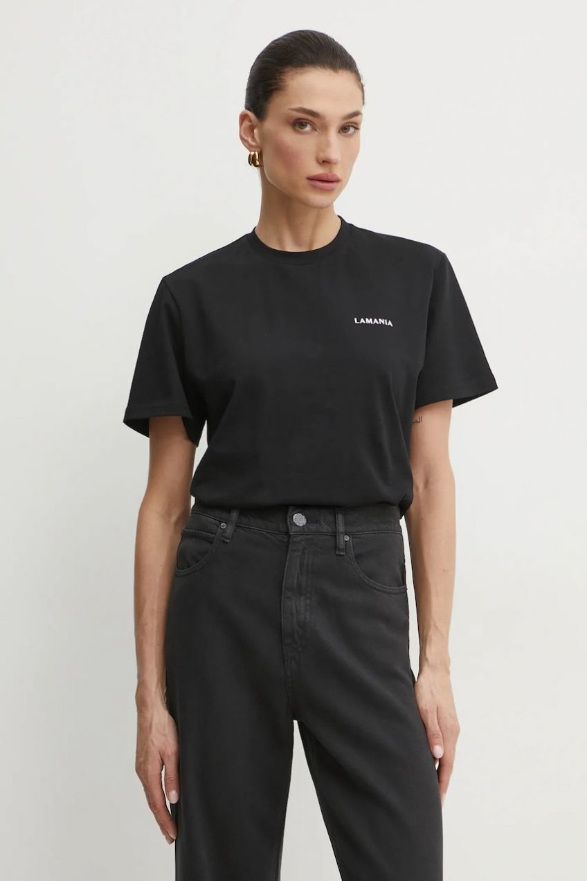 Bavlnené tričko La Mania dámske, čierna farba, BONI.3
