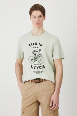 Bavlnené tričko Medicine pánske, zelená farba, s potlačou