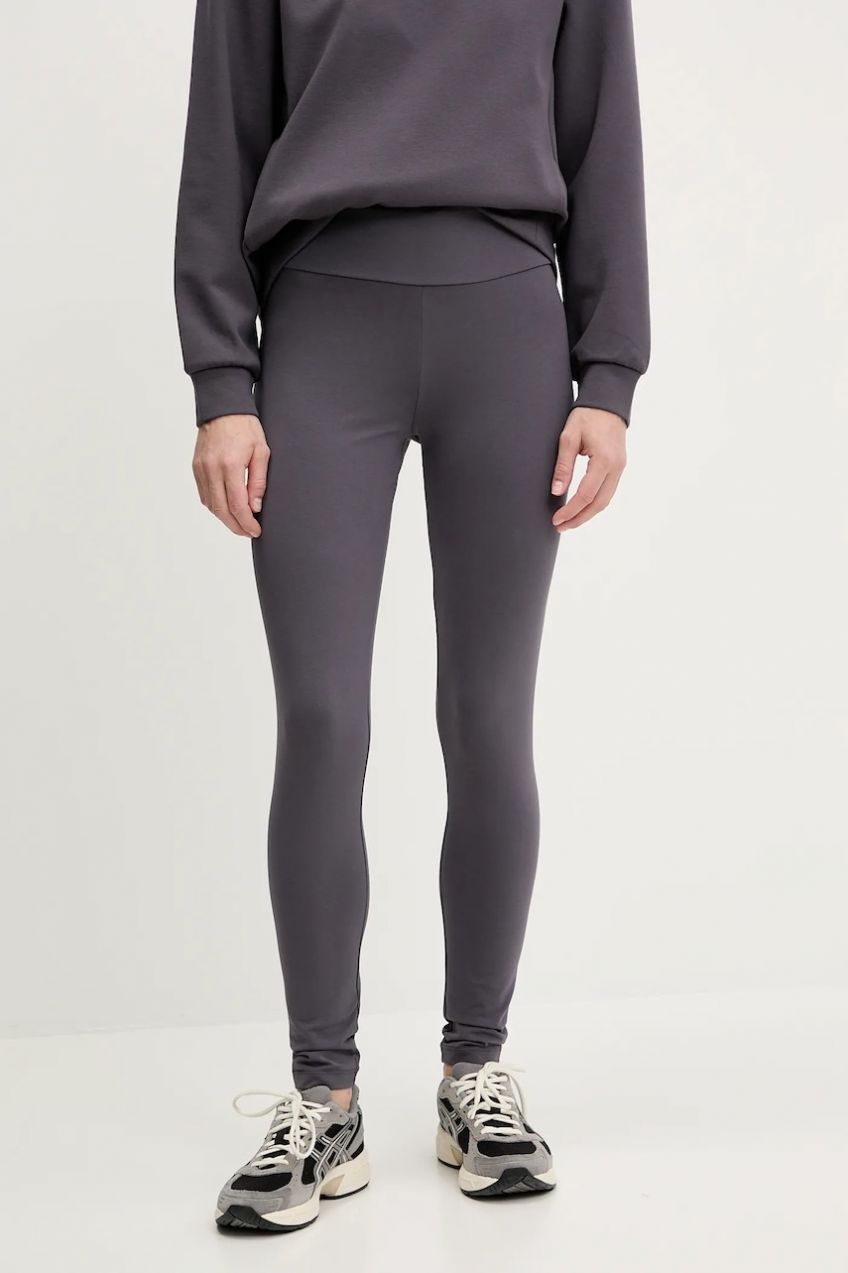 Legíny EA7 Emporio Armani dámske, šedá farba, s potlačou, AF12484.7W000080