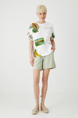 Bavlnené tričko Medicine dámske, biela farba