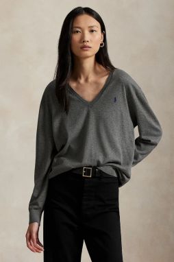 Bavlnený sveter Polo Ralph Lauren šedá farba, ľahký, 211972105