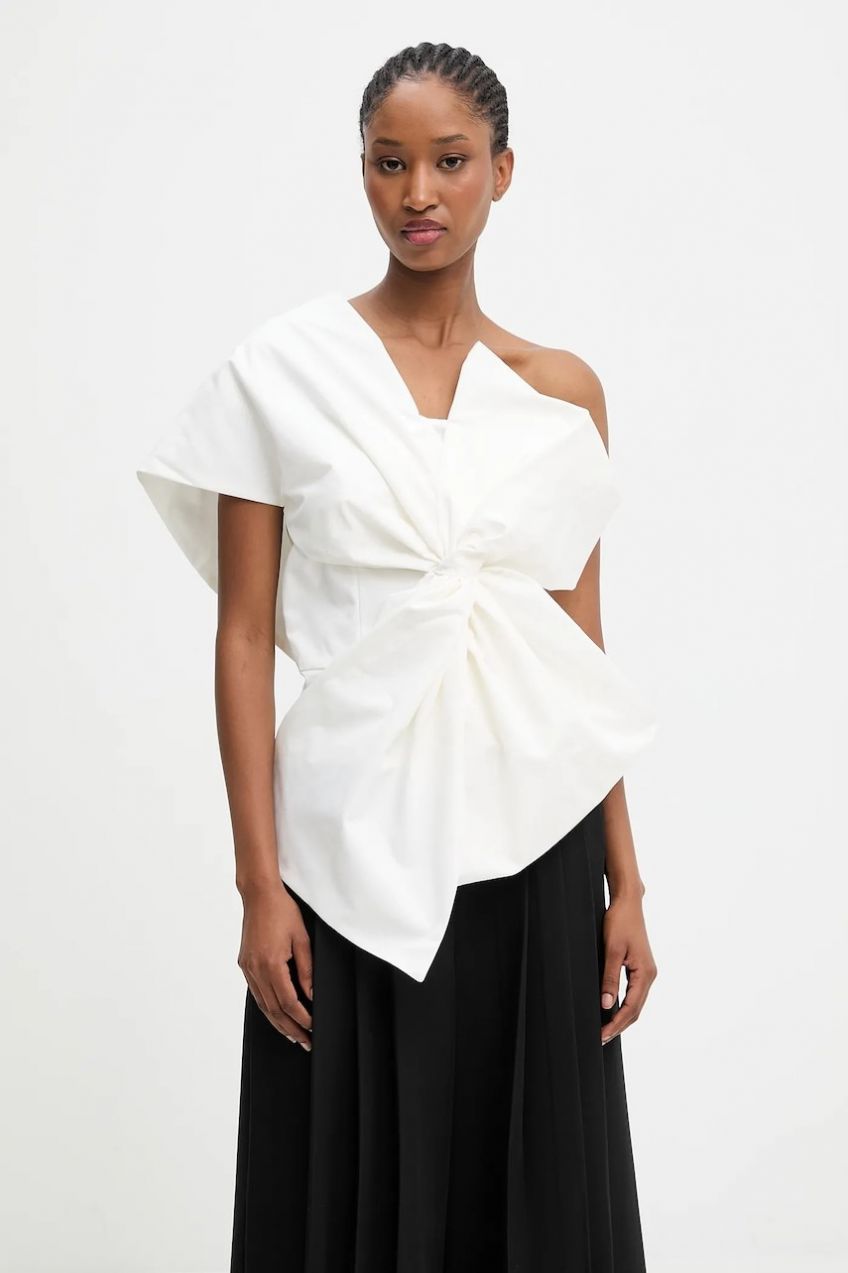 Blúzka Answear.LAB biela farba, jednofarebná