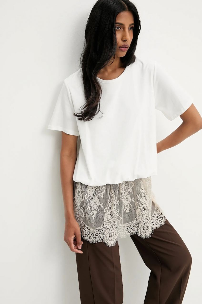 Blúzka Answear.LAB biela farba, jednofarebná