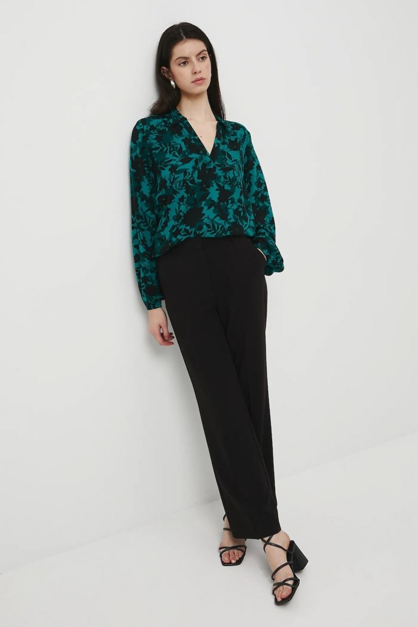 Blúzka Medicine zelená farba, vzorovaná