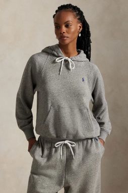Mikina Polo Ralph Lauren šedá farba, s kapucňou, jednofarebná, 211971691