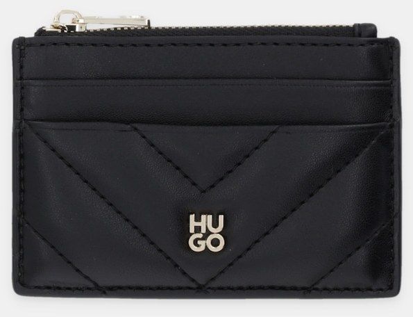 Peňaženka HUGO Chris 2.0 QU_Card Z dámska, čierna farba, 50557981