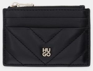 Peňaženka HUGO Chris 2.0 QU_Card Z dámska, čierna farba, 50557981
