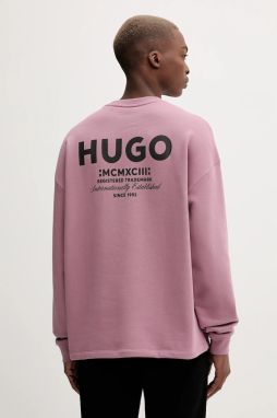 Bavlnená mikina Hugo Blue Naviu čierna farba, s potlačou, 50510732